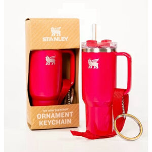 Stanley Water Bottle Keychain Christmas Tree Ornament Red Delicious Charm 2024